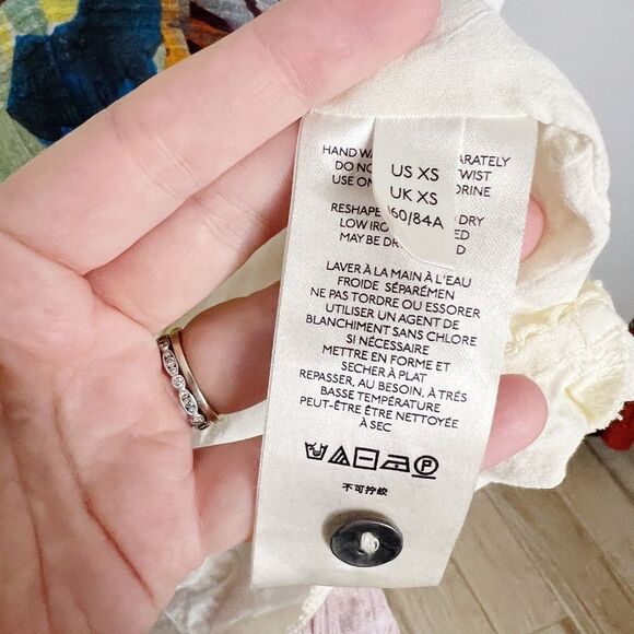 Maeve Anthropologie Zola Flounced Mini Dress floral artsy smocked SZ XS - Picture 9 of 10